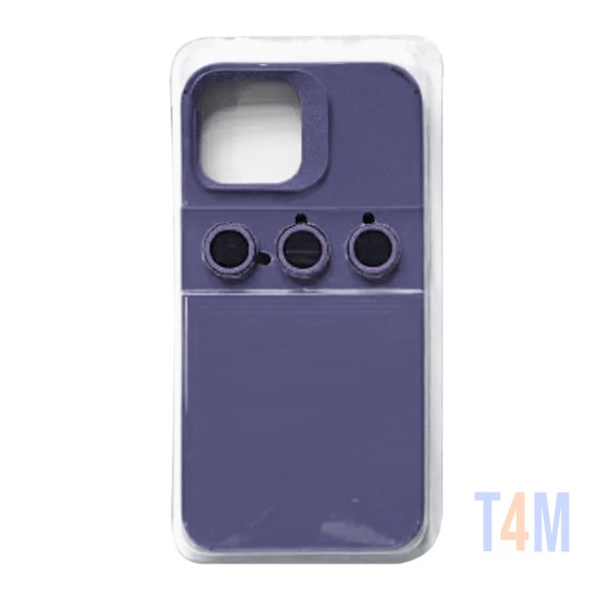 Funda de Silicona con Juego de Cristal de Cámara Separado para Apple iPhone 15 Pro Azul